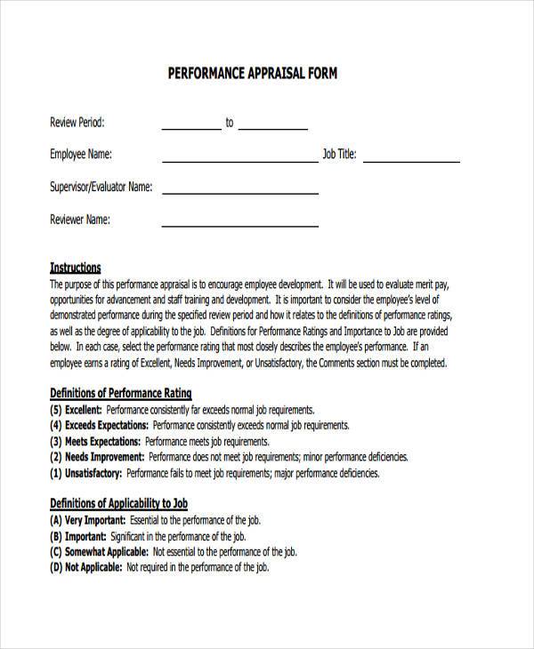 Employee Performance Appraisal Forms For Ms Word Word Excel Templates Vrogue 9668