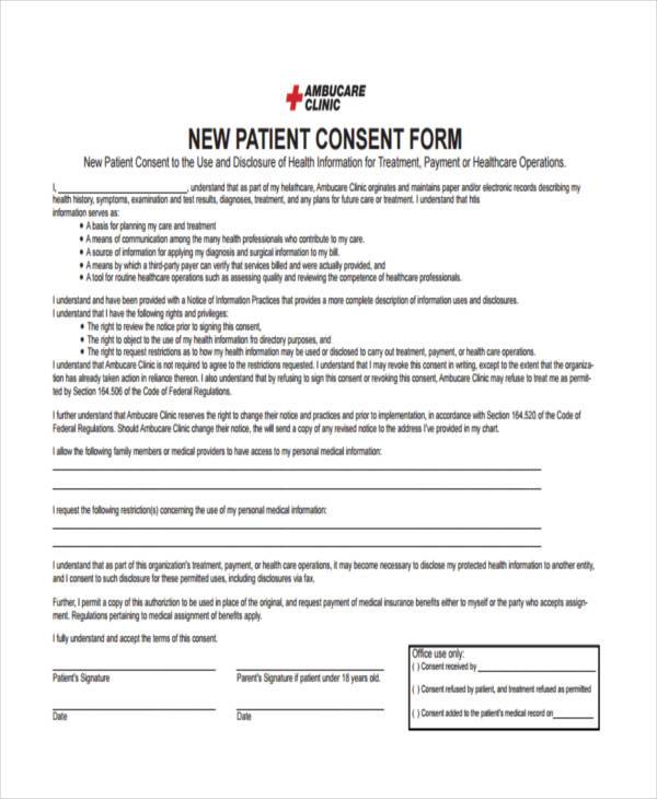 new patient consent form