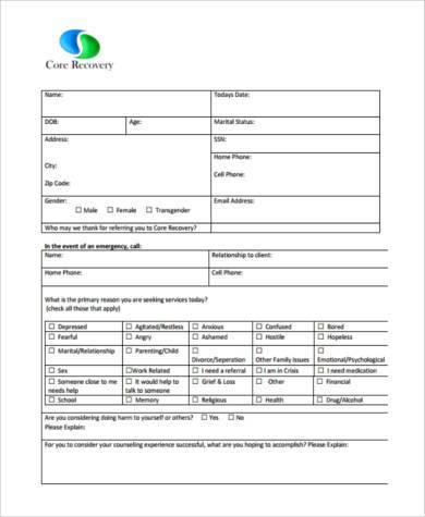 new patient counseling form