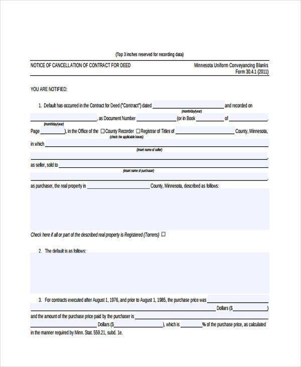 FREE 8+ Contract Cancellation Forms in PDF MS Word