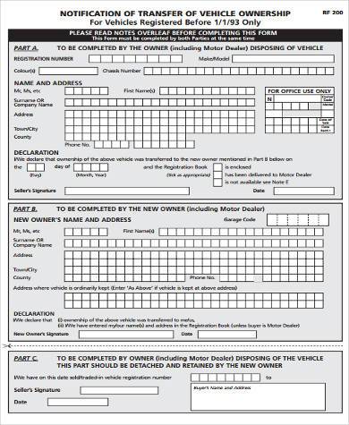 notification transfer of vehicle ownership form1