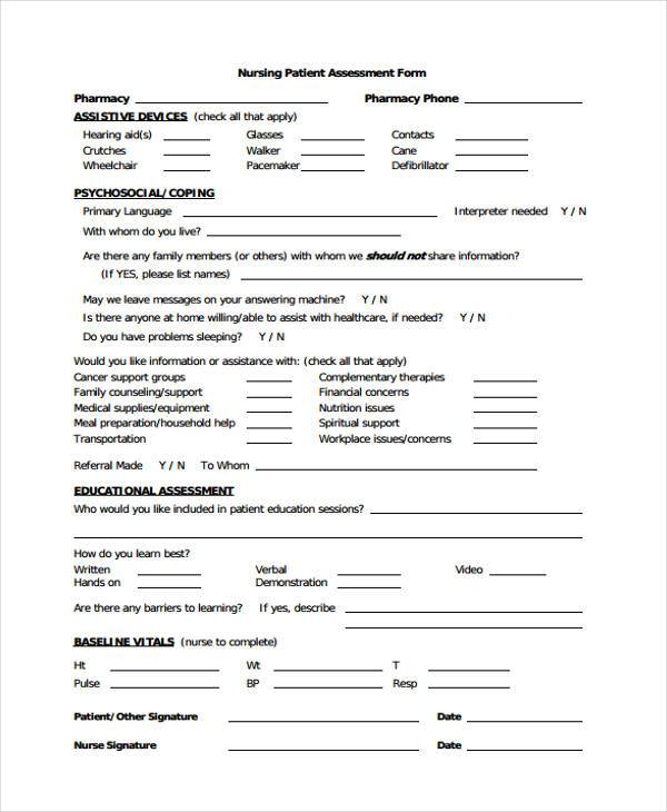 nursing patient assessment form2