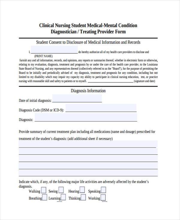 nursing student assessment form