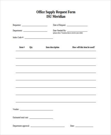 office supply request form