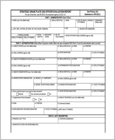 officer evaluation report form