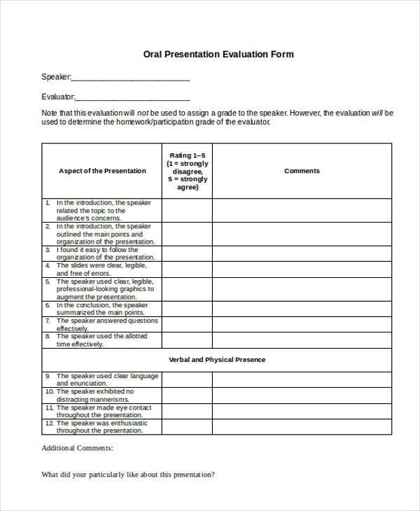 oral presentation evaluation form in doc