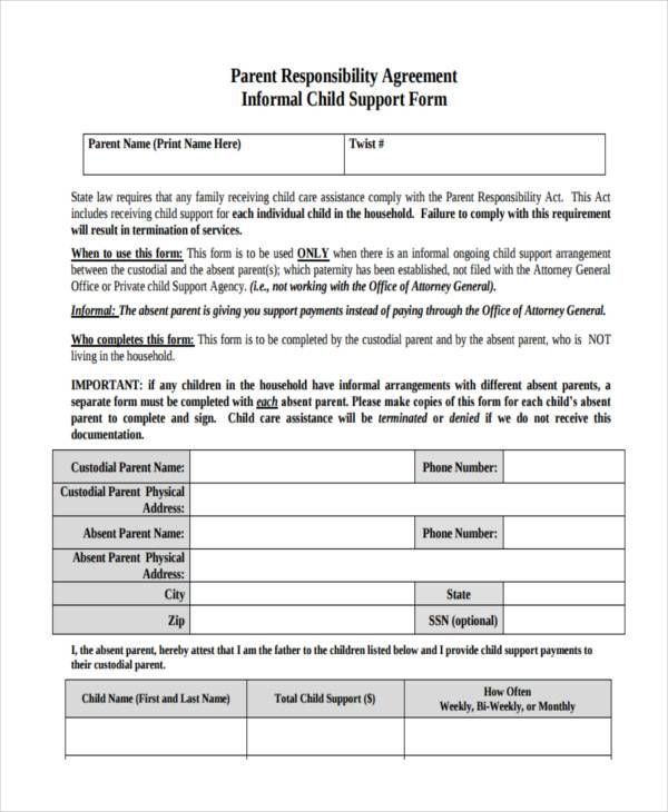 FREE 9+ Sample Child Support Agreement Forms in PDF | MS Word