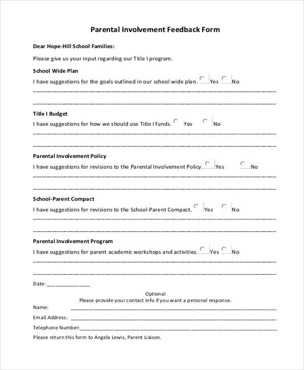 parent workshop feedback form1