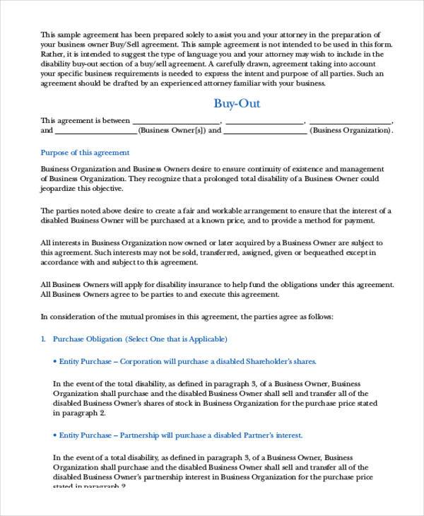 partnership buyout agreement form