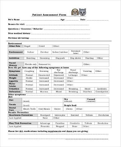 FREE 9+ Sample Patient Assessment Forms in PDF | MS Word | Excel