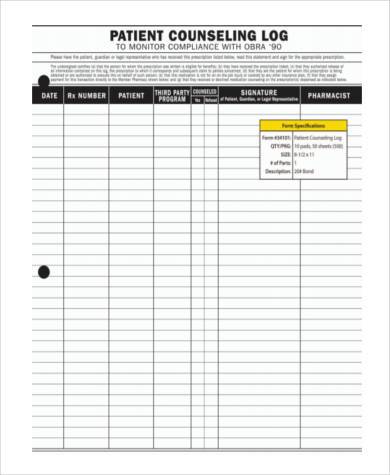 patient counseling form example