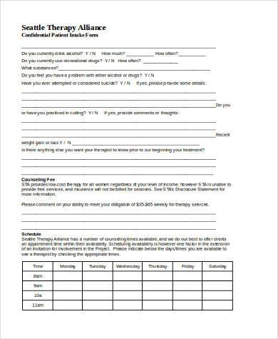 patient counseling form in word format