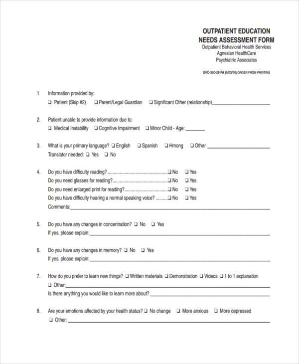 patient education assessment form1