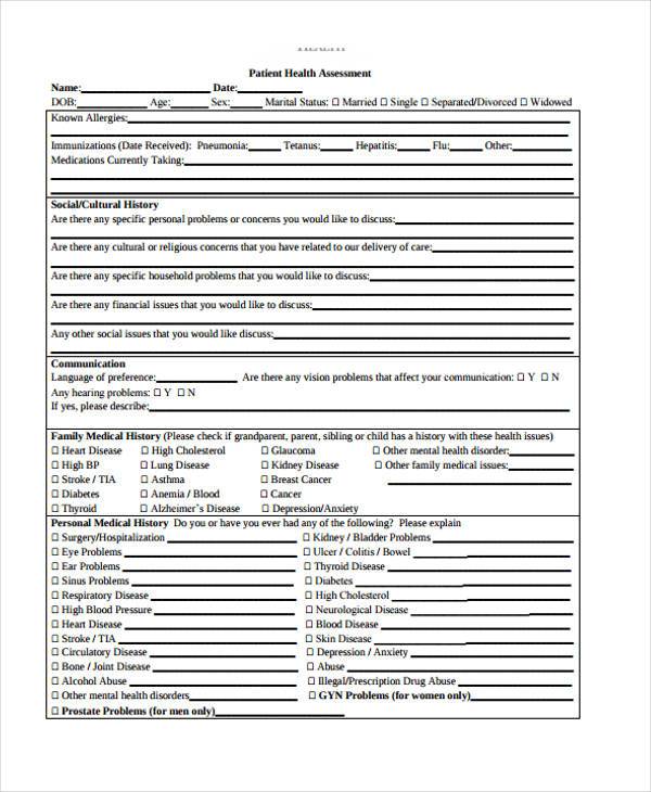 patient health assessment form1
