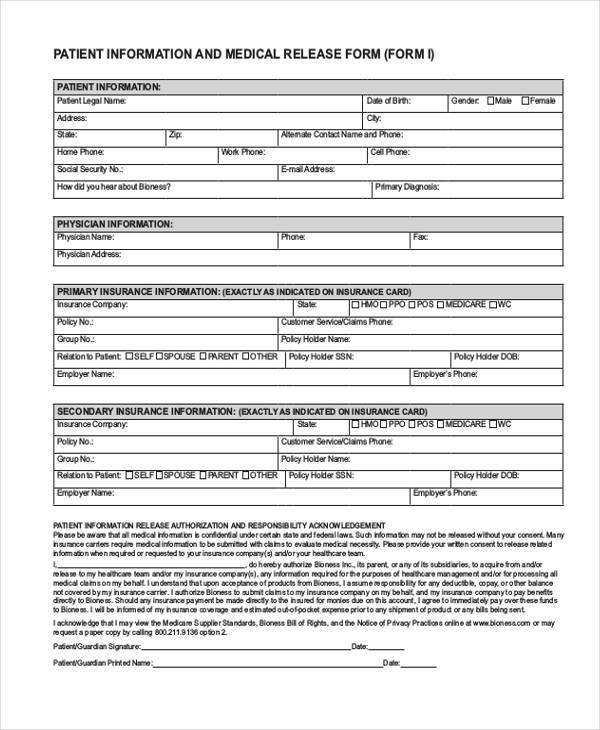 Shouldice Hospital Medical Information Questionnaire