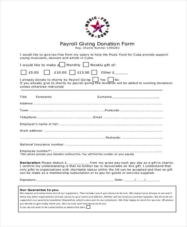 payroll giving donation form1