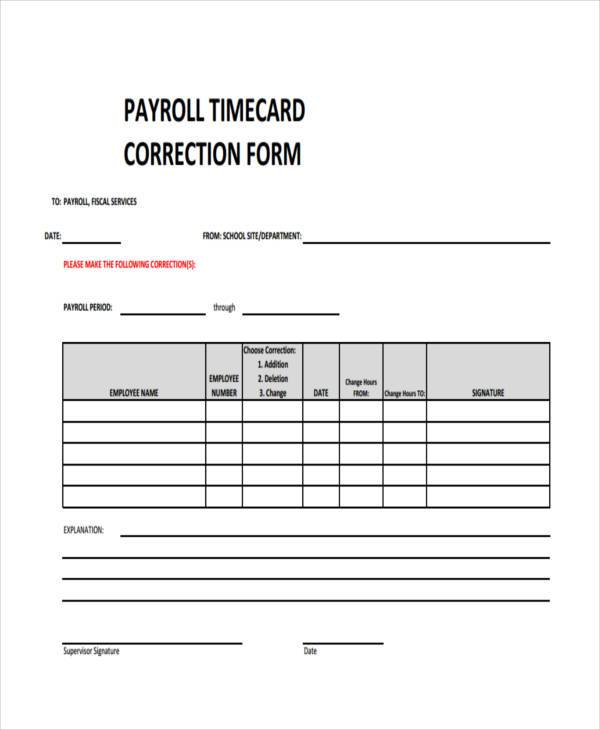 Printable Time Clock Correction Form Printable Word Searches