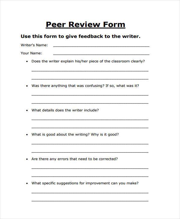 peer review sheet essay