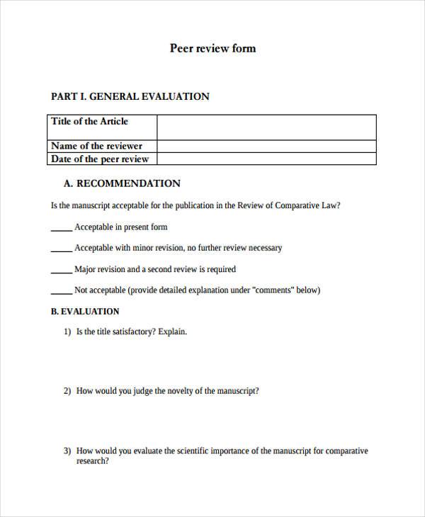 Physician Peer Review Template