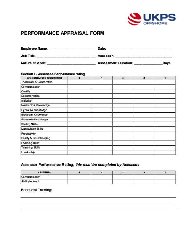 Free 29 Sample Appraisal Formats In Pdf Ms Word Excel 0469