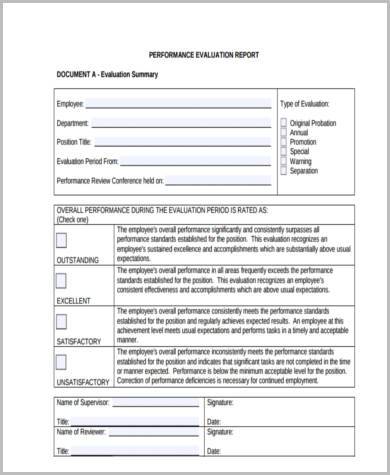 performance evaluation report form1