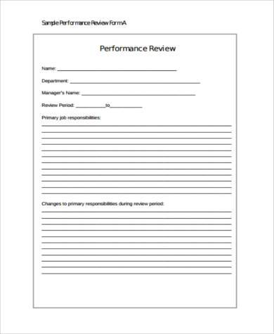 performance management appraisal form