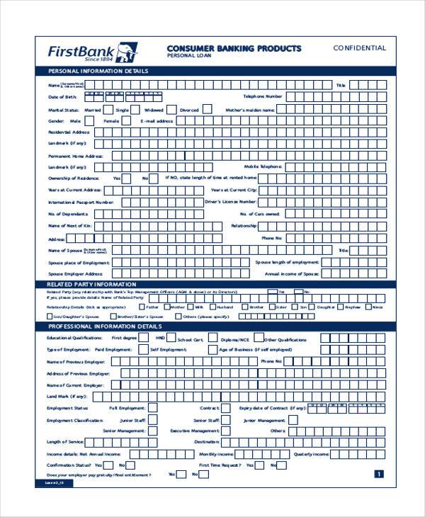 personal auto loan agreement form