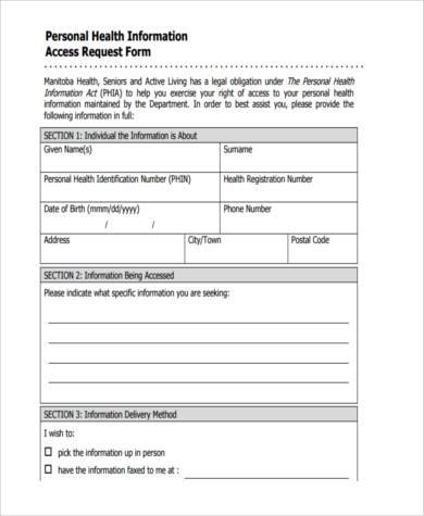 FREE 8+ Sample Personal Health Forms in PDF | MS Word