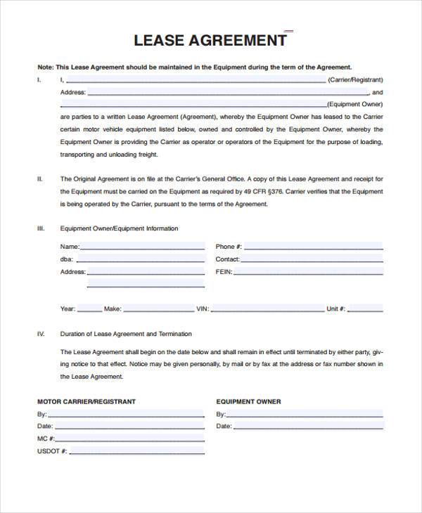 Vehicle Rental Agreement Template