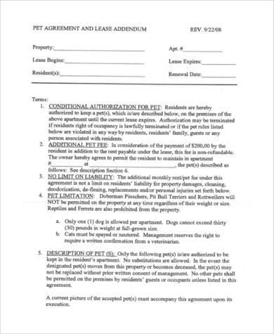 FREE 10+ Sample Pet Agreement Forms in PDF | MS Word