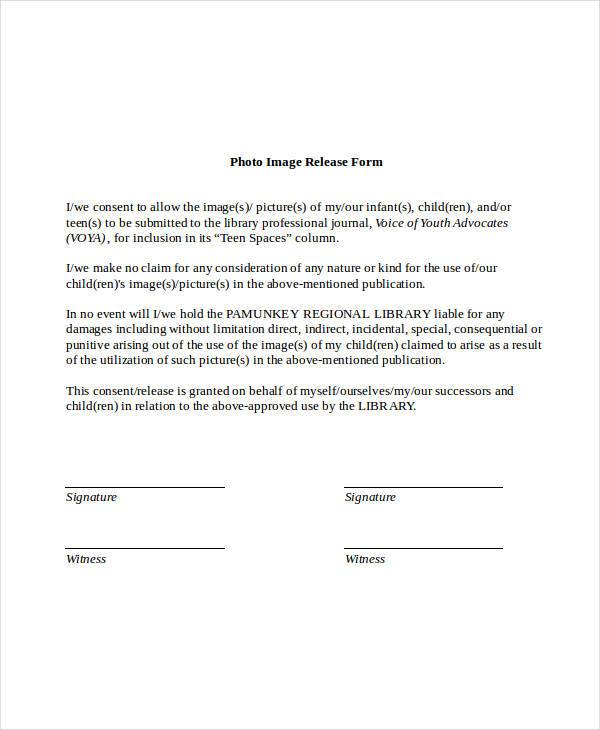 photo image release form