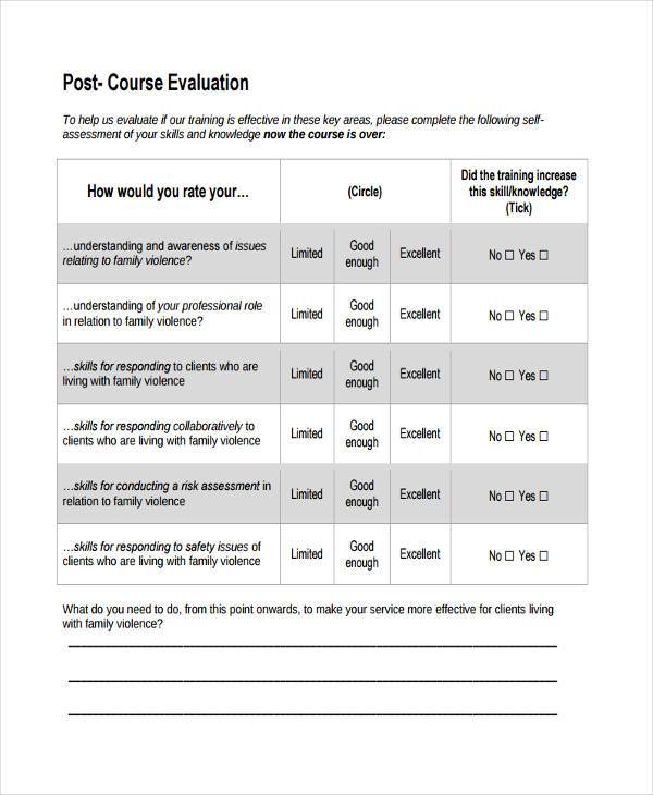 post course evaluation form1