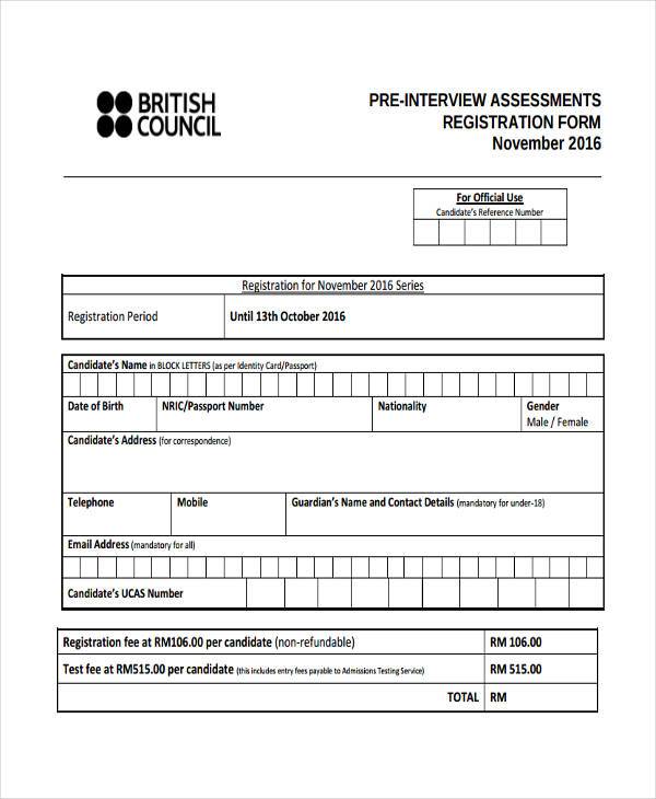 pre interview assessment form2