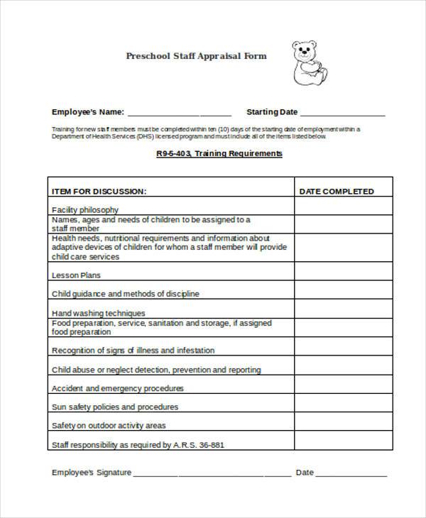 preschool staff appraisal form2