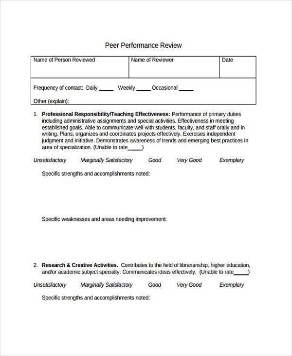 presentation peer review form