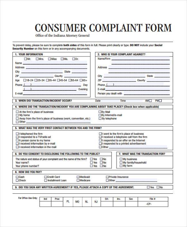 printable consumer complaint form2