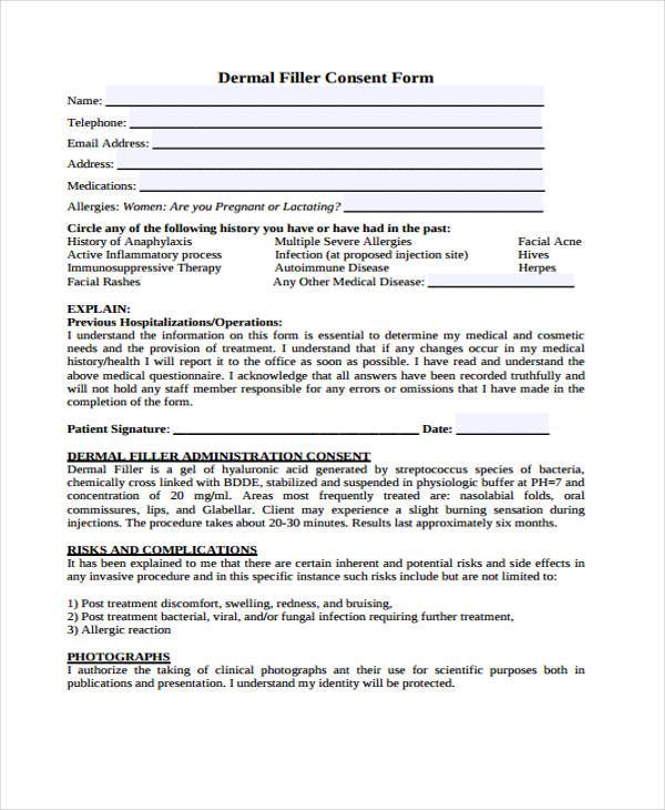 printable dermal filler consent form 