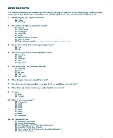 printable event survey form