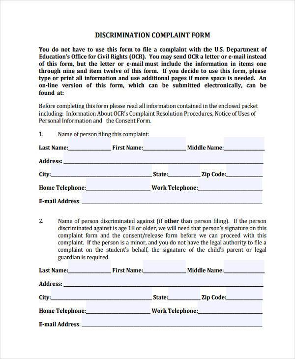 printable legal complaint form1