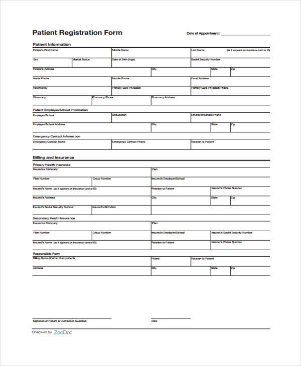 printable patient registration form