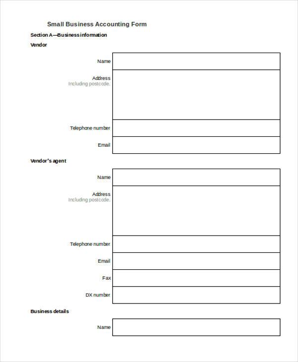 printable small business accounting form