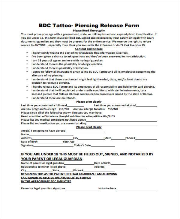 FREE 8+ Sample Tattoo Consent Forms in MS Word | PDF