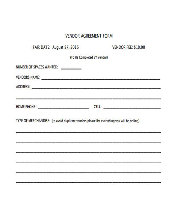 FREE 9 Vendor Agreement Forms In PDF MS Word