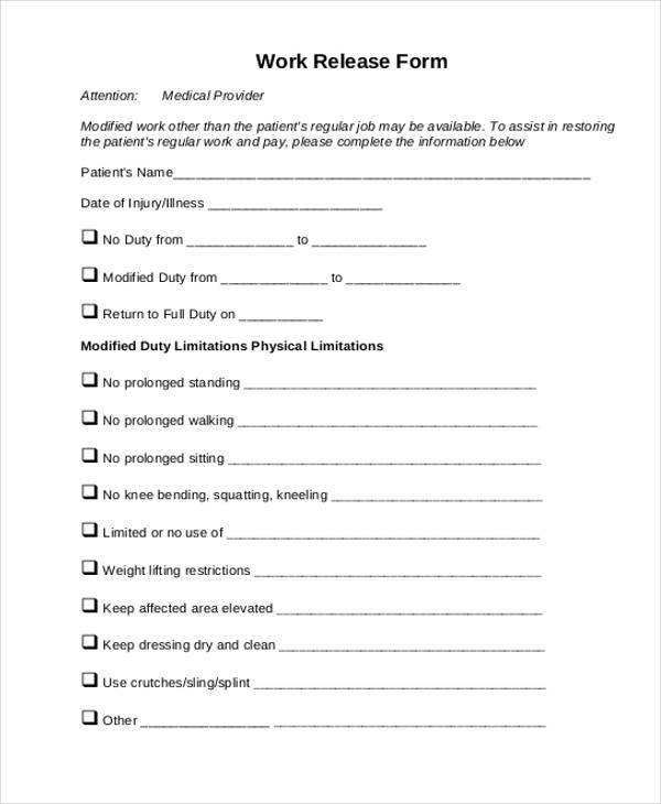 FREE 36 Generic Release Forms In PDF MS Word