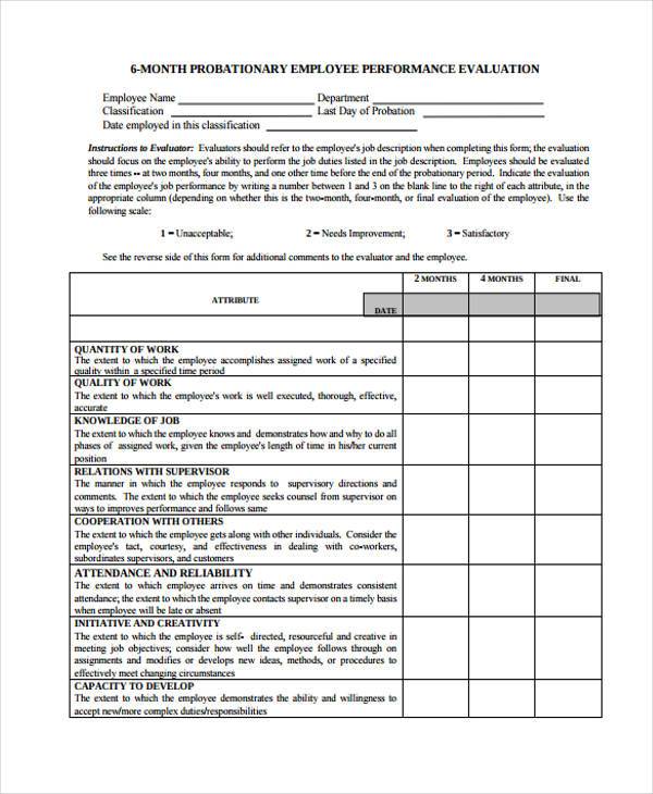 probationary performance evaluation form