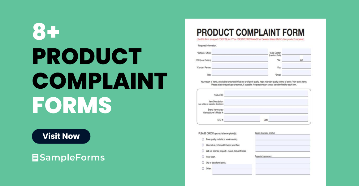 product complaint form