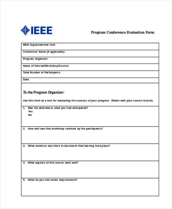 program conference evaluation form