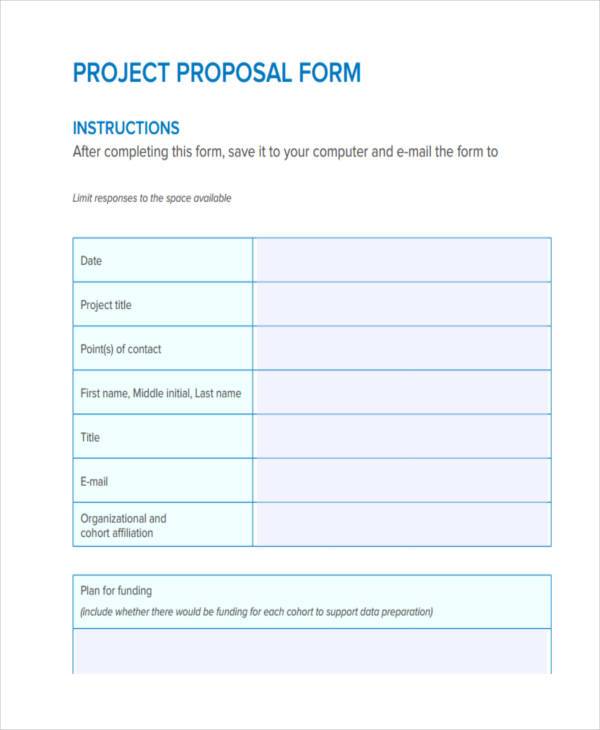 project finance proposal form
