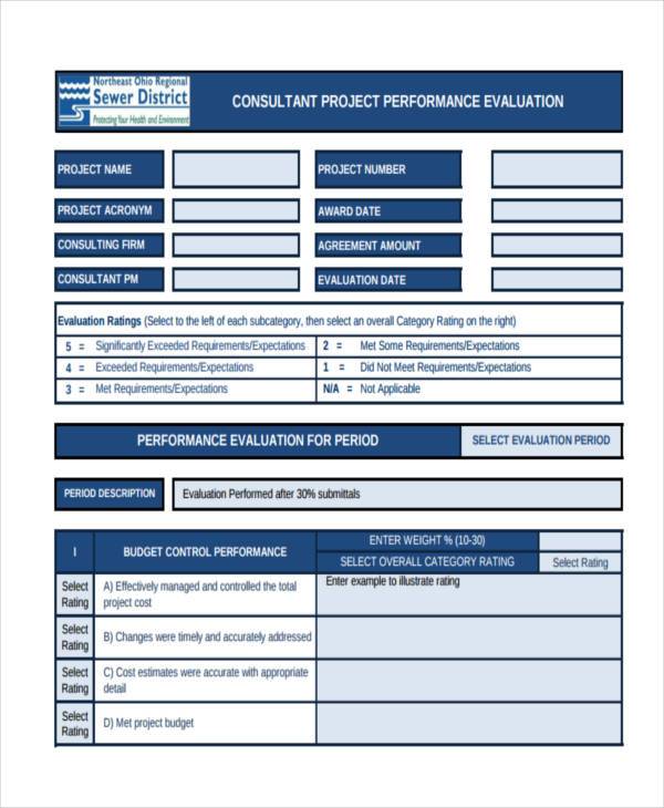 project performance evaluation form
