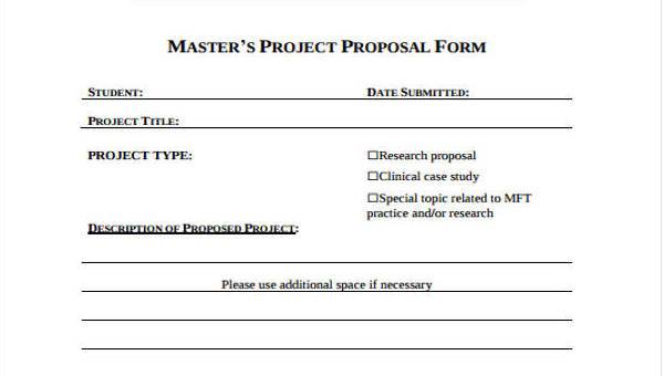 project proposal form samples